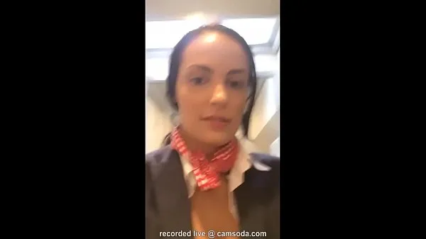 Nya Flight attendant uses in-flight wifi to cam on camsoda bästa videoklipp