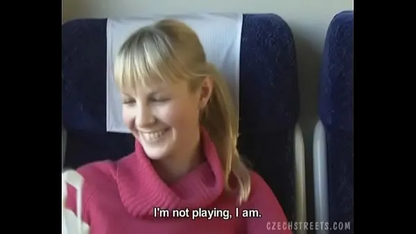 Friske Czech streets Blonde girl in train bedste videoer