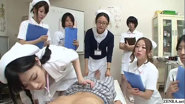 Fresh JAV nurses CFNM handjob blowjob demonstration Subtitled best Videos