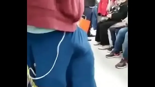 Φρέσκα Male bulge in the subway - my God, what a dick καλύτερα βίντεο