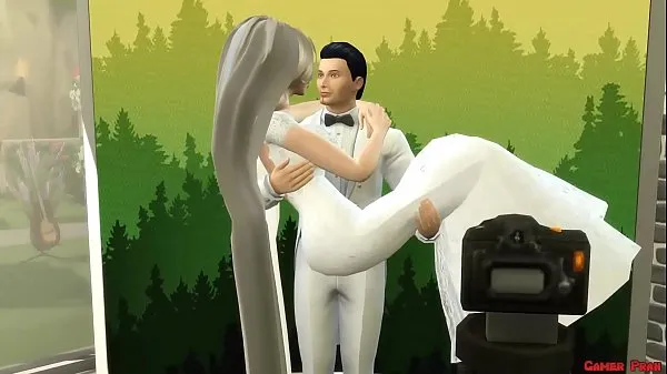 최신 Just Married Wife In Wedding Dress Fucked In Photoshoot Next To Her Cuckold Husband Netorare 최고의 동영상