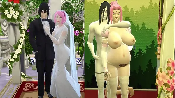 Sakura's Wedding Part 4 Naruto Hentai Obedient and Domesticated Wife Pregnant from their houses in front of her Cuckold and Sad Husband Netorare Video terbaik baharu