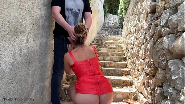 Fresh sexy bodycon slut - risky public fuck on stairs in the crowded city center - projectfundiary best Videos