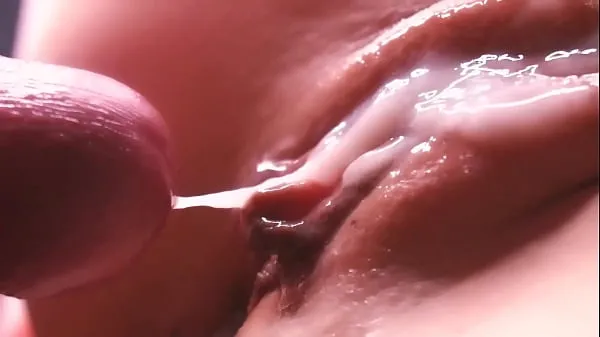 Fresh cum between her labia. Close-up best Videos