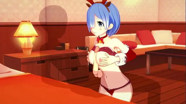 Nya Re:Zero Rem rides cock and gets a creampie for Christmas bästa videoklipp