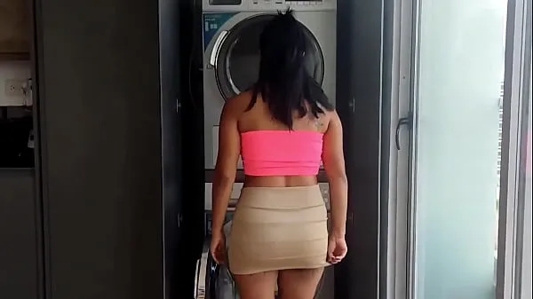 Fresh Latina stepmom get stuck in the washer and stepson fuck her best Videos