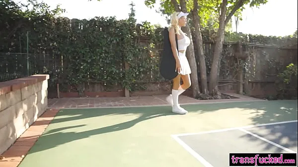 Fresh Private tennis practice and rough sex with horny shemale Brittney Kade best Videos