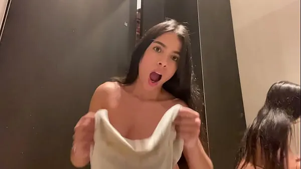 They caught me in the store fitting room squirting, cumming everywhere Video terbaik baharu