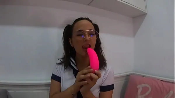 Ferske Cosplay student girl with glasses pigtail and dildo -CLAUDIA BAVEL beste videoer